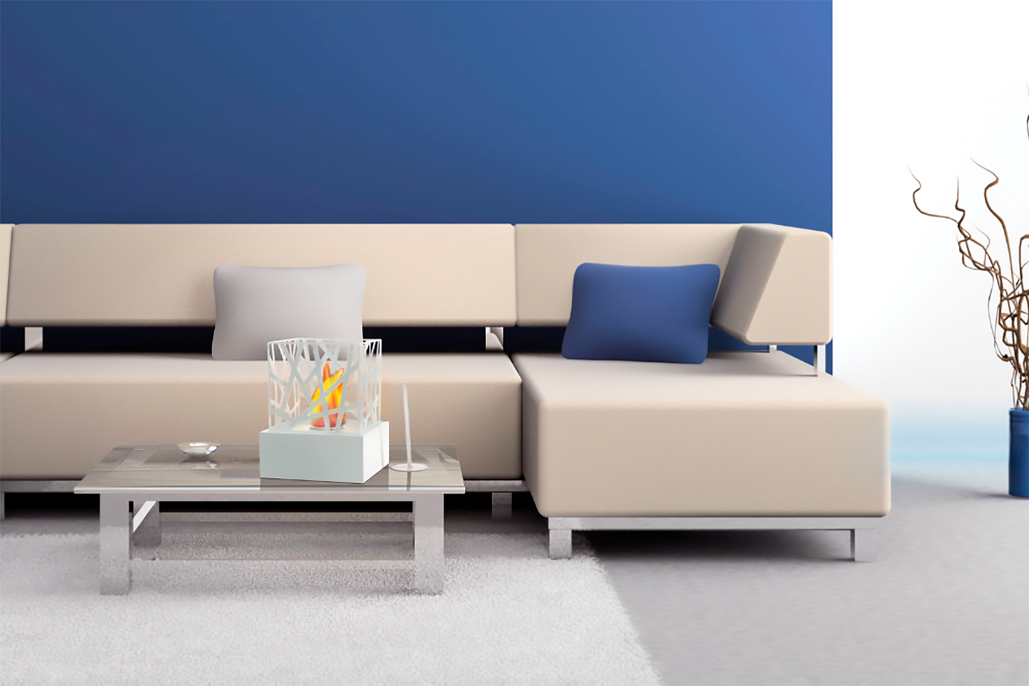 Amaltea W Decorative Fireplace