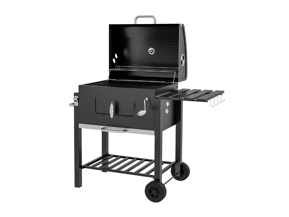 Barbecue a Carvão com Tampa, Termómetro e Prateleiras