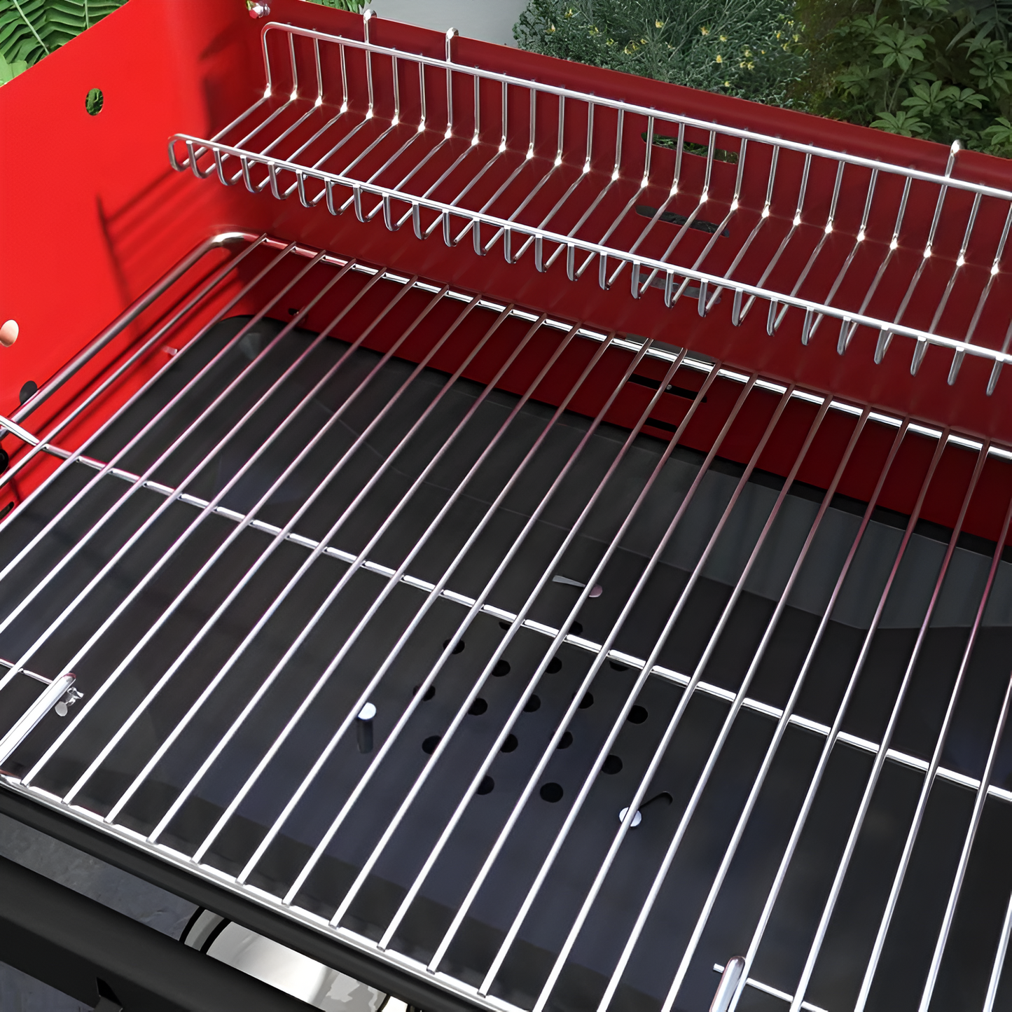 Barbecue a carbone portatile con ruote e griglia regolabile + Pulisci griglie e barbecue
