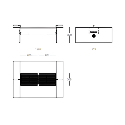 Braseiro/ Fire Pit Module s/ Grelhas Aço Corten
