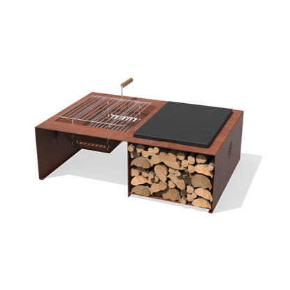 Braseiro/ Fire Pit Module c/ Grelhas Aço Corten
