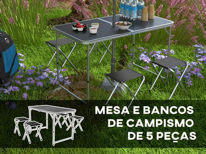 5 Piece Camping Set Folding Table