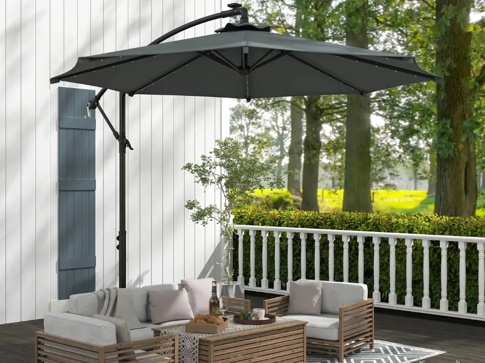 Chapéu de Sol  Ø294 cm com 32 Luzes LED Solares