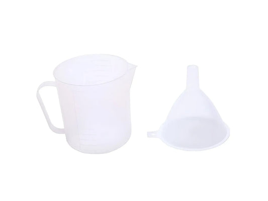 Measuring Jug and Funnel for Bioethanol Transfer