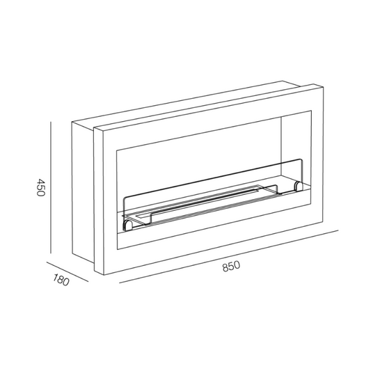 Lareira Bioetanol Verona - Chama Vermelha
