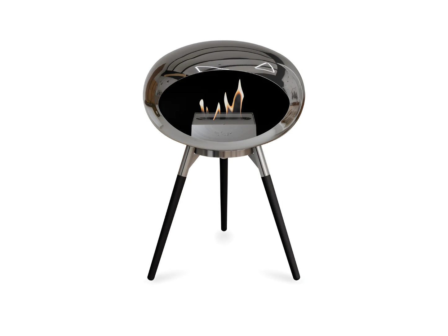 Chimenea de Bioetanol Suelo Bajo Cromado Plata