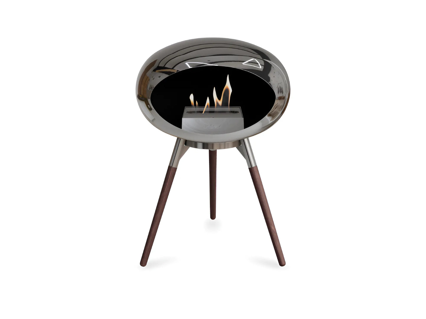Chimenea de Bioetanol Suelo Bajo Cromado Plata