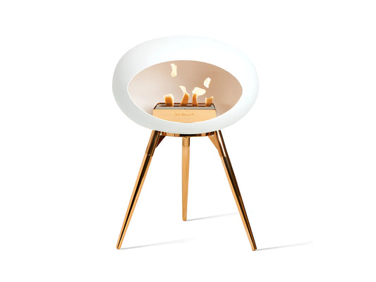 Ground Low White Bioethanol Fireplace
