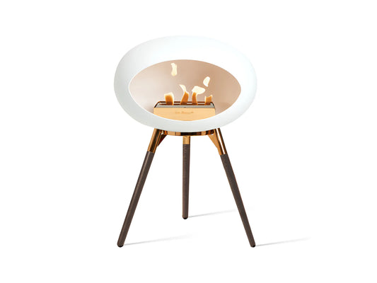 Ground Low White Bioethanol Fireplace