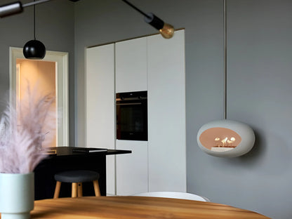 Sky White Suspended Bioethanol Fireplace