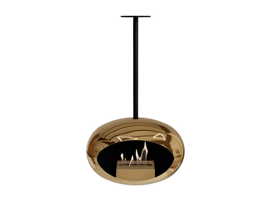 Sky Chromed Rose Gold Suspended Bioethanol Fireplace