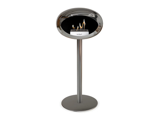 Bioethanol Fireplace Ground Steel High Chromed Silver