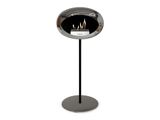 Bioethanol Fireplace Ground Steel High Chromed Silver