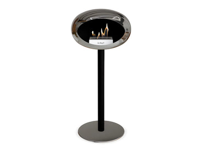Bioethanol Fireplace Ground Steel High Chromed Silver