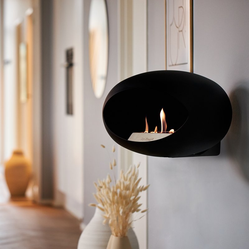 Bioethanol Wall Black Fireplace
