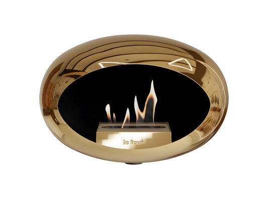 Wall Mounted Bioethanol Fireplace Chromed Rose Gold