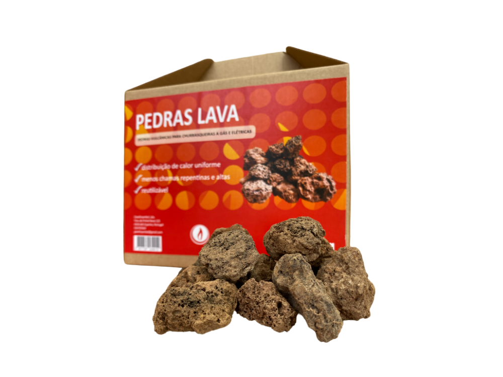 Lava/Volcanic Stones for Gas/Electric Barbecues Chama Vermelha 3Kg