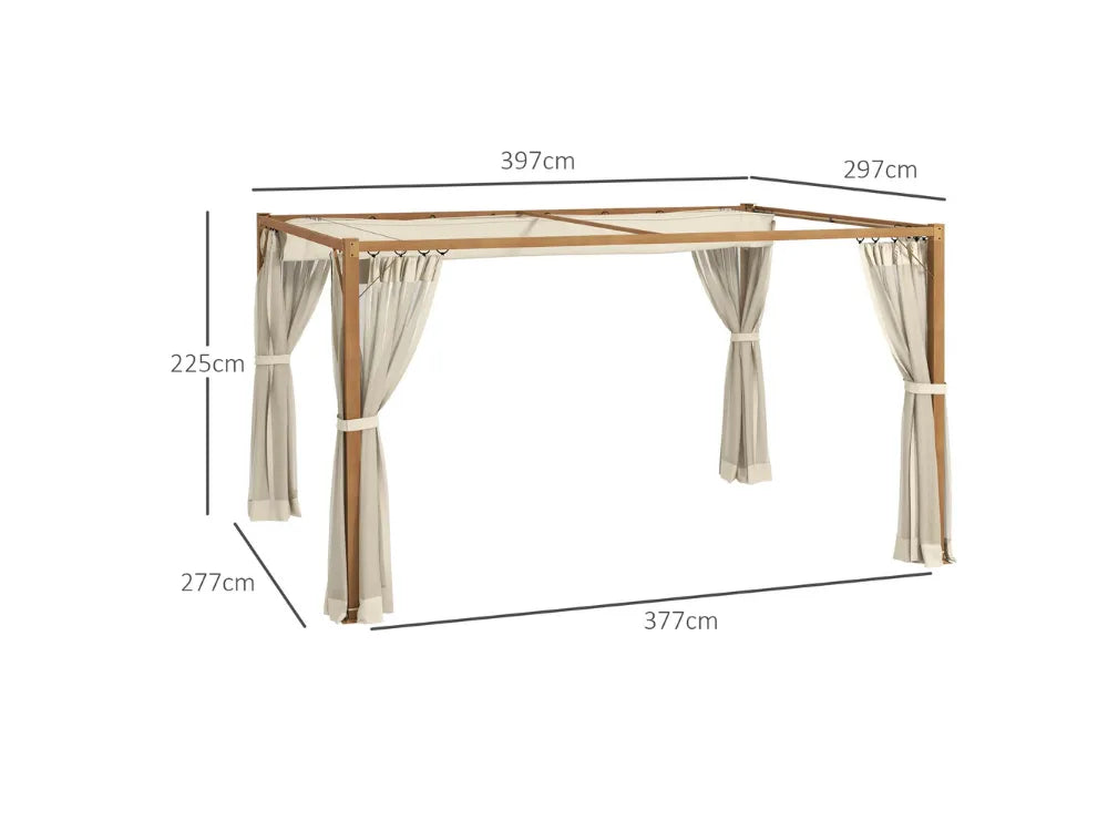 Pérgola retráctil con mosquiteras 3x3m