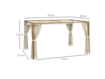 Pérgola retráctil con mosquiteras 3x3m