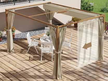 Pérgola retráctil con mosquiteras 3x3m