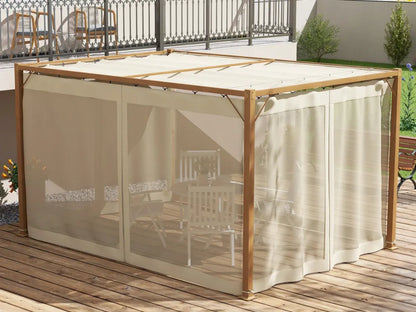 Pérgola retráctil con mosquiteras 3x3m