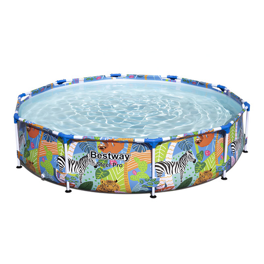 Piscina Infantil Bestway Steel Pro Desenho de Animais Coloridos 305 x 66 cm