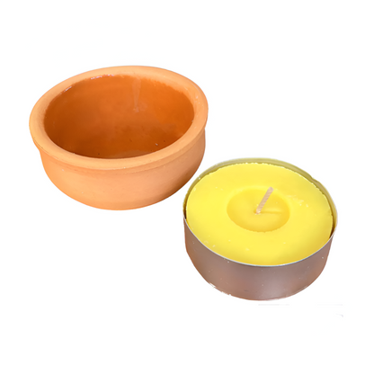 Support / casserole en terre cuite pour bougies
