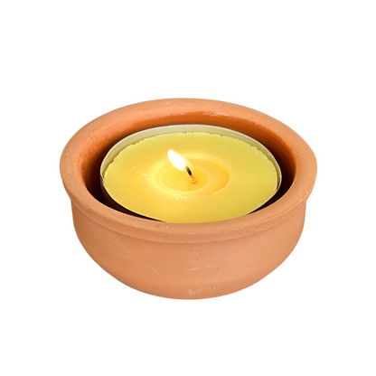 Support / casserole en terre cuite pour bougies