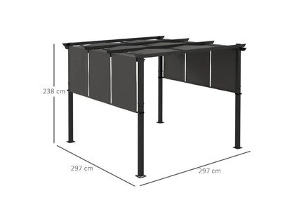 Pergola de Jardin 3x3m avec Toit Rétractable