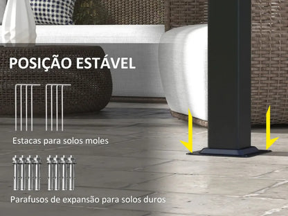 Pergola de Jardin 3x3m avec Toit Rétractable