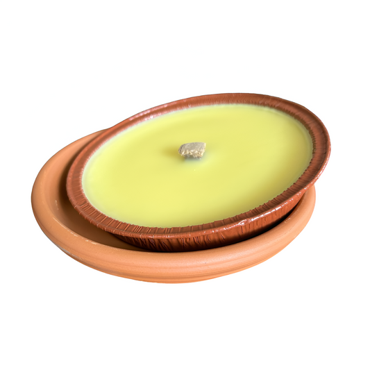 Rechargeable Anti-Mosquito Citronella Candle in Terracotta Dish